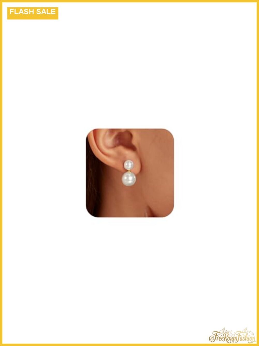 Double Pearl Drop Earrings 925 Sterling Silver 14k Plated Dangle